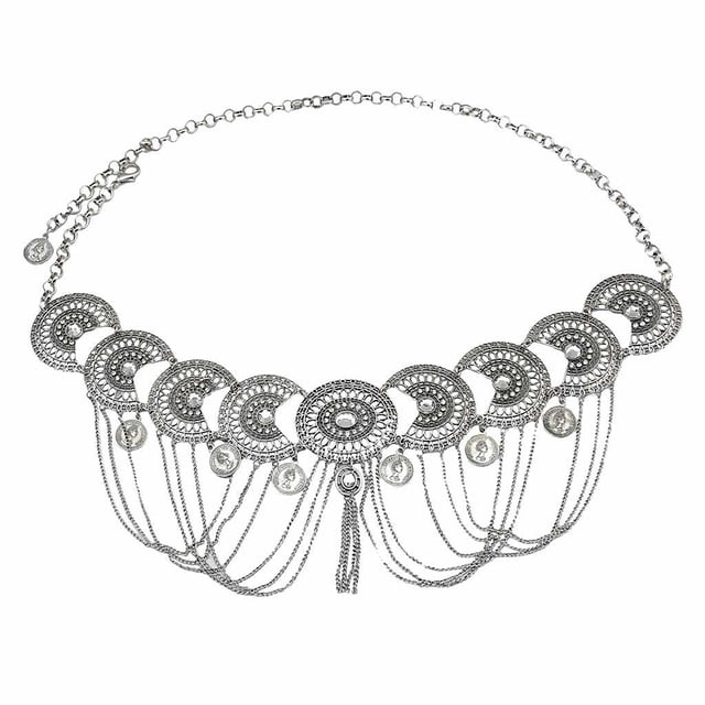 lionlar Vintage Bohemian Rhinestone Tassel Wedding Waist Belt .
