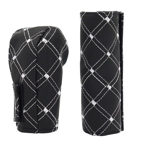 Xingzhi 2pcs/set PU Leather Car Hand Brake Gear Shift Cover Handbrake Grips Case Manual Gear Head Shift Knob Shell