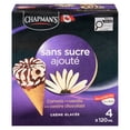 thumbnail image 2 of Chapman's Cornets de Crème Glacée à la Vanille Sans Sucre Ajouté en Boîte 4 x 120mL, 2 of 10