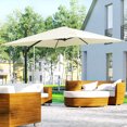thumbnail image 2 of Outsunny Parasol Suspendu Déporté Carré pour Patio avec Base en Croix Blanc Crème, 2 of 10