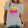 thumbnail image 1 of Birdeem Womens Fashion Printed Round Neck Short Sleeve T-Shirt Blouse Loose Tops, 1 of 12