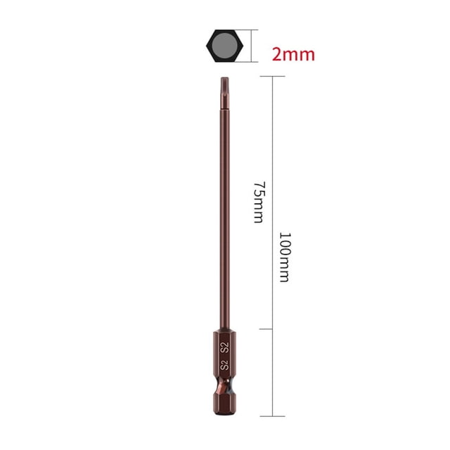 100mm H1.5-H6 Alloy Steel Magnetic Hex Head Screwdriver Bits Screw Driver Tools