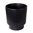 thumbnail image 3 of Hometrends 10" Ceramic Round Striped Planter Pot-Black, 3 of 8
