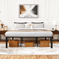 thumbnail image 2 of Yaheetech Metal Platform Bed Frame with Steel Slat Support, California King, Black, 2 of 9