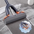 thumbnail image 1 of MORESEC Clean Floors Effortlessly with This No-Hand-Wash Sponge Mop, a Roller-Type Rubber Mop with a Thickened Foldable Head and Built-In Brush for Easy Squeezing, 1 of 7