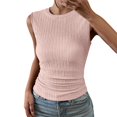 thumbnail image 1 of HNMKIU Débardeur Femme Mode Décontracté Sans Manches Haut Tricoté Débardeur Col Rond, 1 of 4