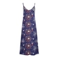 thumbnail image 5 of Fridja Liquidation Hauts Drapeau USA pour l'Été Robes pour Femmes Imprimé Sans Manches Col Rond Robe Décontractée Robes pour le Travail l'École (Rouge, 2TG), 5 of 5