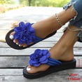 thumbnail image 4 of WLOELOEW Women'S Plus-Size Beach Sandals With Floral Pattern Thick Sole For Summer Blue Cloth Material Size 6 Us 9.25 Inches, 4 of 9