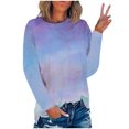 thumbnail image 1 of Nouveaux Hauts d'Été pour Femmes 2023 Grande Taille Mode Col Rond Manches Longues Imprimé Blouses Décontractées pour Sorties Chemise à Manches Longues pour Femmes, 1 of 4