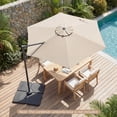 thumbnail image 4 of Costway Parasol Déporté de Patio 10 Pi avec Rotation à 360°, Évent, Base en Croix Incluse Beige, 4 of 10