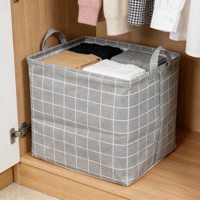 Storage Basket Gift Shelf Basket Storage Bin Nursery Basket Organizer Box For Room Deco Gray