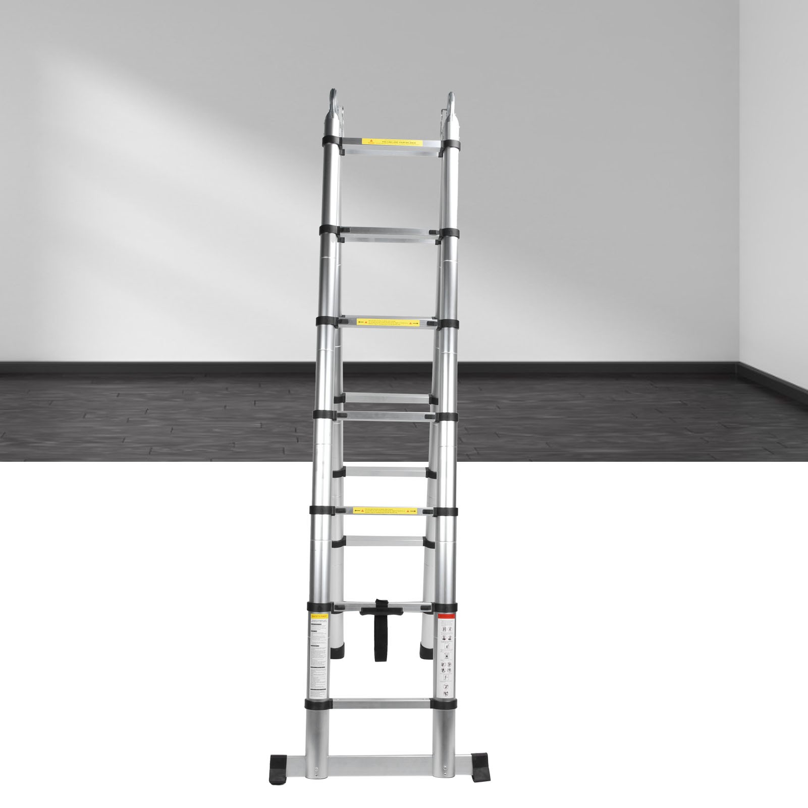 4.4M Aluminium Alloy Telescopic Ladder Foldable Multi-Purpose Extension Ladder 150Kg Holding Capacity