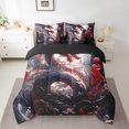 thumbnail image 2 of Ensemble de couette de literie YST Magic Dragon, 7 Pcs, Dragon noir et rouge, complet, 2 of 4