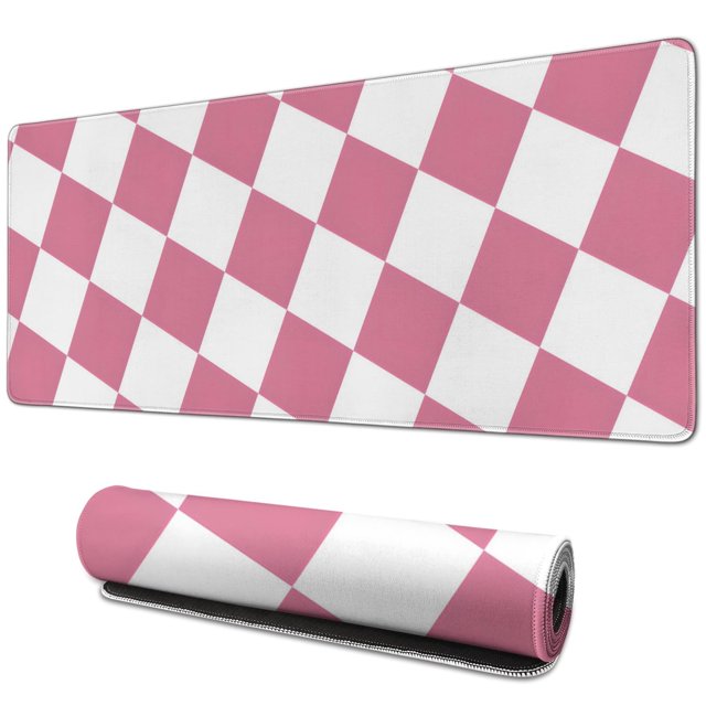 Pastel Checkered Mouse Pad - Boho-Style Design for Home Offices, Anti-Slip Rubber, Ideal for Computer & Laptop, Large 31.5x11.8in, Add a Splash of Color and Aesthetic to Your Workspace
