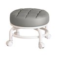 thumbnail image 4 of Lipstore 360 degree Rotating Low Roller Seat Stool Pulley Low Stool for Living Room Kitchen Gray, 4 of 8