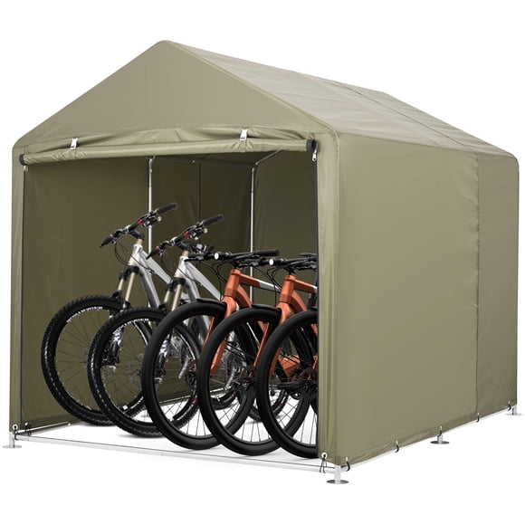 Rangement Extérieur Imperméable pour Vélo Unité de Rangement Extérieure - Protection UV 98 %, Auvent Robuste Style Garage pour Vélos 1-6, Comprend des Housses de Rechange, Idéal pour Jardin Ou Cour - Vert Armée - Japon