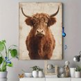 thumbnail image 4 of Highland Cow Rustic Canvas Wall Art 15.75x11.81 Inches, 4 of 8