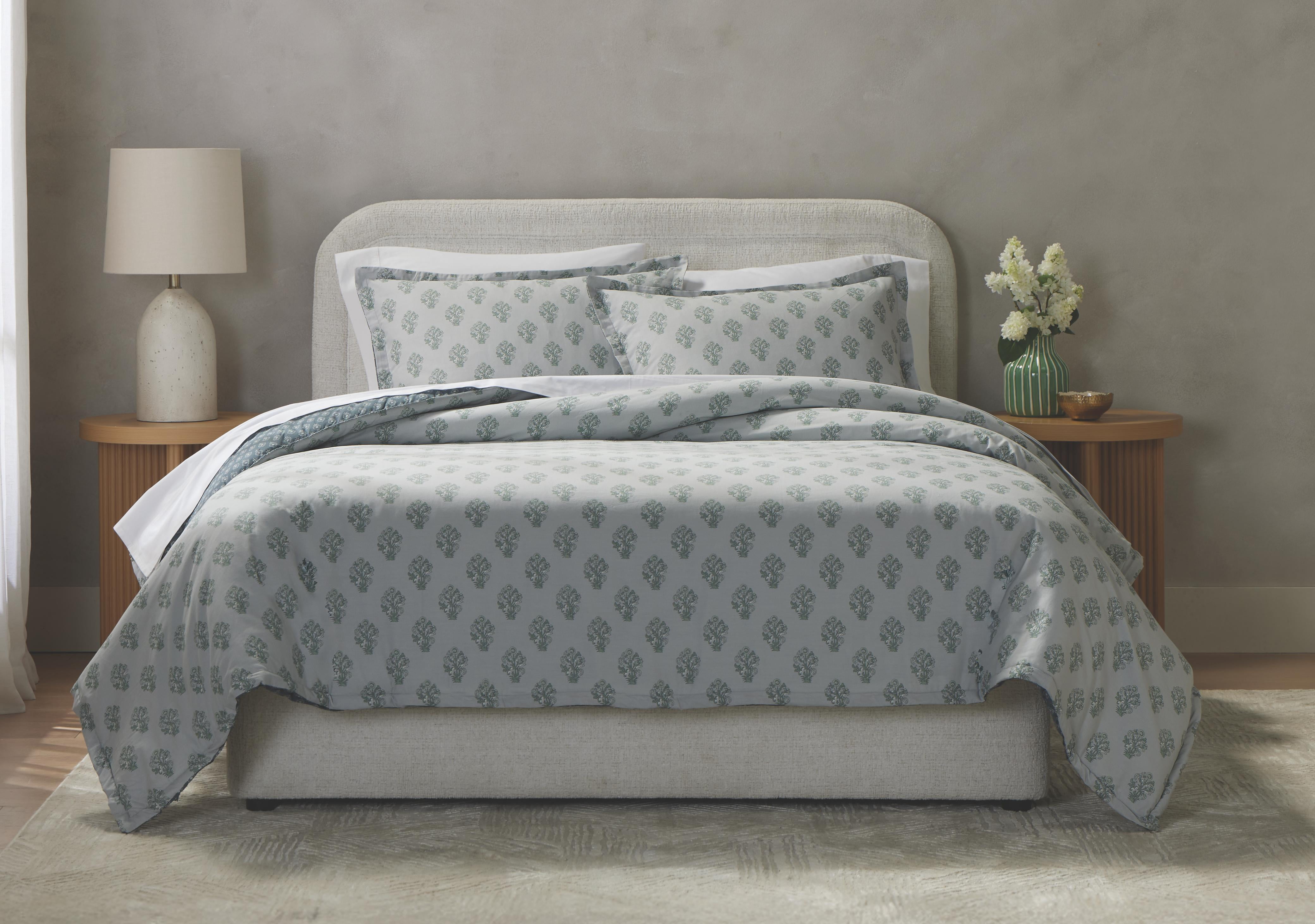 Better Homes & Gardens Block Floral 3-Piece Printed Comforter Set, Adult Double/Queen