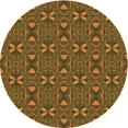 thumbnail image 1 of Ahgly Company Machine Washable Indoor Round Transitional Dark Bronze Brown Area Rugs, 5' Round, 1 of 7