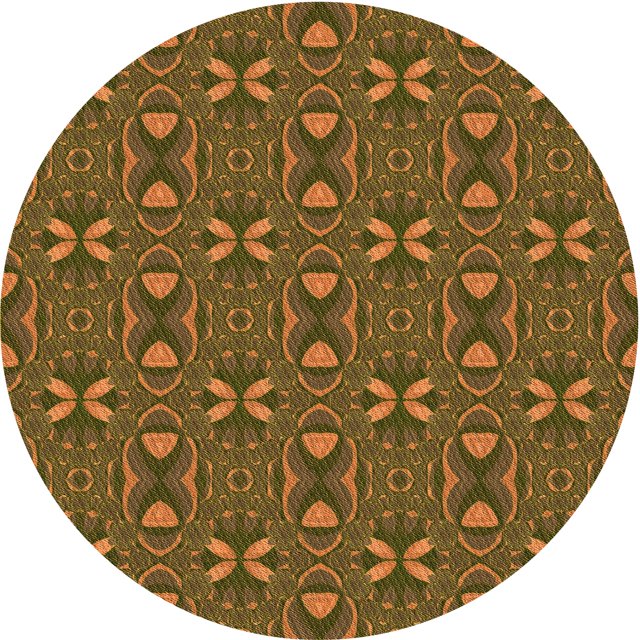 Ahgly Company Machine Washable Indoor Round Transitional Dark Bronze Brown Area Rugs, 8' Round