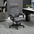 thumbnail image 2 of Vinsetto High-Back Office Chair Linen Computer Desk Chair Grey, 2 of 10