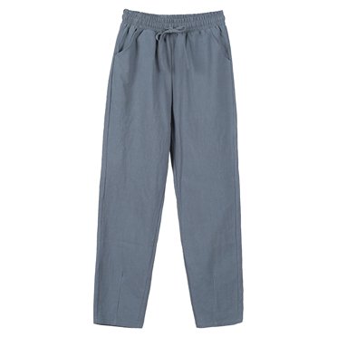 Pantalon Décontracté Femme Summer High Waisted Cotton Linen Palazzo Pants Wide Leg Thin Trousers with Pocket Track Pants for Women Light Blue L