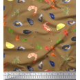 thumbnail image 1 of Soimoi Velvet Fabric Gemstone,Lemon Slice & Prawns Food Printed Craft Fabric by the Yard 58 Inch Wide, 1 of 1