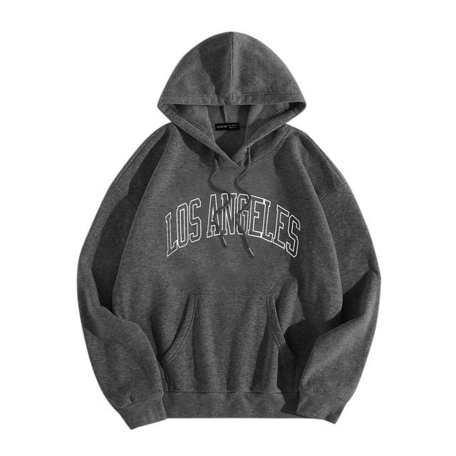 Kcodviy Los Angeles Hommes Femmes Chandails à Capuche pour Hommes Lettres Graphique Imprimé Chandails à Capuche pour Hommes avec Motifs Col Rond Manches Longues Chandail à Capuche Couverture Chandail Hauts