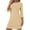 Khaki, variant on Fsgntruao Summer Dresses for Women 3/4 Sleeve V-Neck Casual Sundresses T-Shirt Dress Fashion Beach Vacation Clothes S-2XL