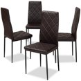 thumbnail image 1 of Baxton Studio Blaise Brown Faux Leather Dining Chair (Set of 4), 1 of 5