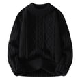 thumbnail image 1 of Ketyyh-chn99 Cardigans pour Hommes à Manches Longues avec Capuche Mode pour Hommes Décontracté Couleur Unie Simple Chandail à Col Rond Chandail Noir, TG, 1 of 4