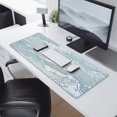 thumbnail image 3 of Stylish Blue & White Wave Gaming Mouse Pad - Non-Slip, Extended Large Size, 3 of 7