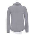 thumbnail image 4 of Fall Savings! BiZtdJrK Womens Sun Protection Going Out Shirts with Face Mask Summer Breathable Long Sleeve Sunshirt Rash Guard Beach Tops Gray S, 4 of 7