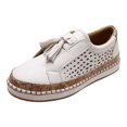 thumbnail image 1 of Kcodviy Chaussures Décontractées pour Femmes à Franges Ajourées Air 1 Basses Bout Rond Plates à Enfiler Chaussures Décontractées Femmes Chaussures à Enfiler Femmes Chaussures Habillées Décontractées pour Femmes Espadrilles à Talon Bas, 1 of 5