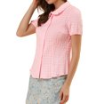 thumbnail image 4 of INSPIRE CHIC Women's Vintage Sweet Doll Collar Button Down Soft Shirt, 4 of 5