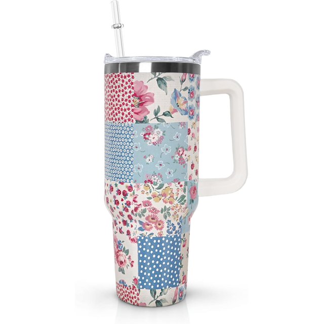 Gobelet 40 Oz avec Poignée et Paille Isolé Double Paroi en Acier Inoxydable Tasse de Voyage Boîte Cadeau Gobelet Réutilisable Tasse de Café de Voyage pour Bureau Tasse de Bière Isolée Portable pour Boissons Chaudes et Froides