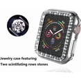 thumbnail image 4 of KOMI Bling Case Compatible For Apple Watch 38mm 40mm 42mm 44mm, Crystal Diamond Apple Watch Protector Case Slim PC Anti-Scratch Bumper Frame Protective Cover For iWatch Series SE/6/5/4/3/2/1 Clear, 4 of 5