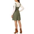 thumbnail image 3 of INSPIRE CHIC Robe Salopette Courte Trapèze pour Femme en Faux Suède avec Boutons Décoratifs S Vert Armée, 3 of 6