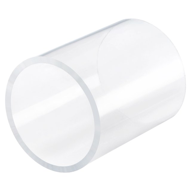 Unique Bargains 70mm ID 80mm OD 100mm Clear Acrylic Pipe Rigid Round Tube for Lighting, Models, Plumbing, Crafts