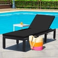 thumbnail image 2 of Costway Patio Rattan Lounge Chair Chaise Recliner Adjust Cushion Black & Turquoise Cover, 2 of 9