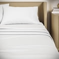 thumbnail image 4 of Beautiful Solid 4-Piece Percale White Sheet Set, Double by Drew Barrymore, 4 of 5
