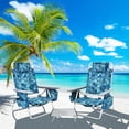 thumbnail image 1 of Costway Ensemble de 2 Chaises de Plage Pliantes avec Table, Chaise Inclinable d'Extérieur à 5 Positions, 1 of 10