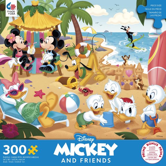 Ceaco - Disney - Mickey & Minnie at the Beach - Oversized 300 piece puzzle