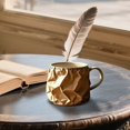 thumbnail image 2 of Minimalist Paper Bag Design Ceramic Mug Unique Pleated Texture Novelty Coffee Cup for Home and Use, 2 of 4