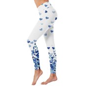 Ketyyh-chn99 Womens Leggings High Waist Workout Outfits for Women Valentine's Day Print High Waist Women's Tights Compression Pants Yoga Running Fitness High Waist Leggings Blue,L