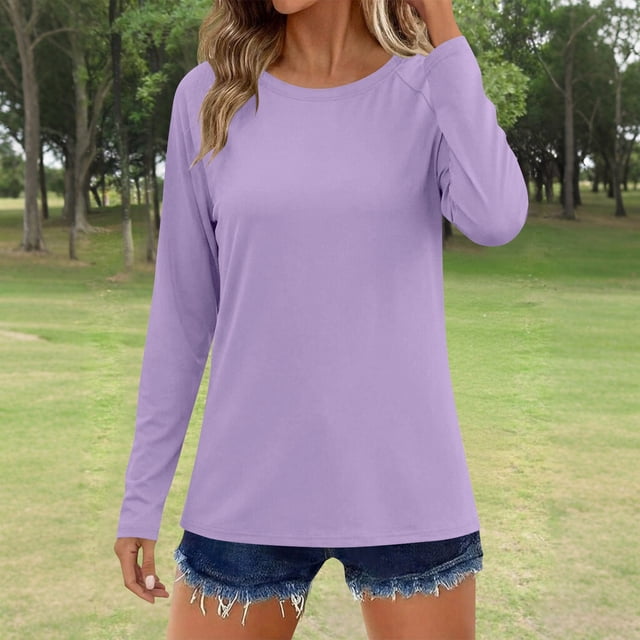 Ailaofu Women's Sun Shirts Protection Rash Guard Long Sleeve Swim Shirts Quick Dry Lightweight Workout Tops