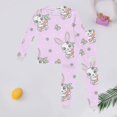 thumbnail image 2 of PMVFHDE Its A Small World Blanket 儿童长袖印花家居服上衣裤子套装休闲装 Kids Matching Sets Pink,3-4, 2 of 3
