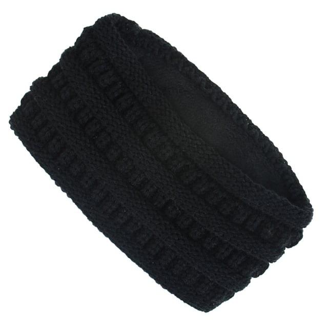 Decodeary Comfortable And Soft Winter Knitted Headbands For Women Cold Days Elastic And Stretchable Warm black 1Set