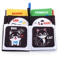 thumbnail image 3 of Soft Baby Cloth Book Infant Educational Black & White Traffic Animal Fruit Numbers Cognize Cloth Book Toy, 3 of 5