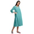 thumbnail image 3 of Moomaya Robe de Nuit Longue Jusqu'au Genou à Patte de Boutonnage pour Femmes, Imprimée, 3 of 6